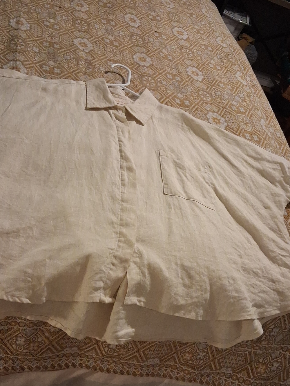 Myrah Penaloza Suka Top 100% French Linen Ovetsized Shurt S/M - Picture 4 of 7